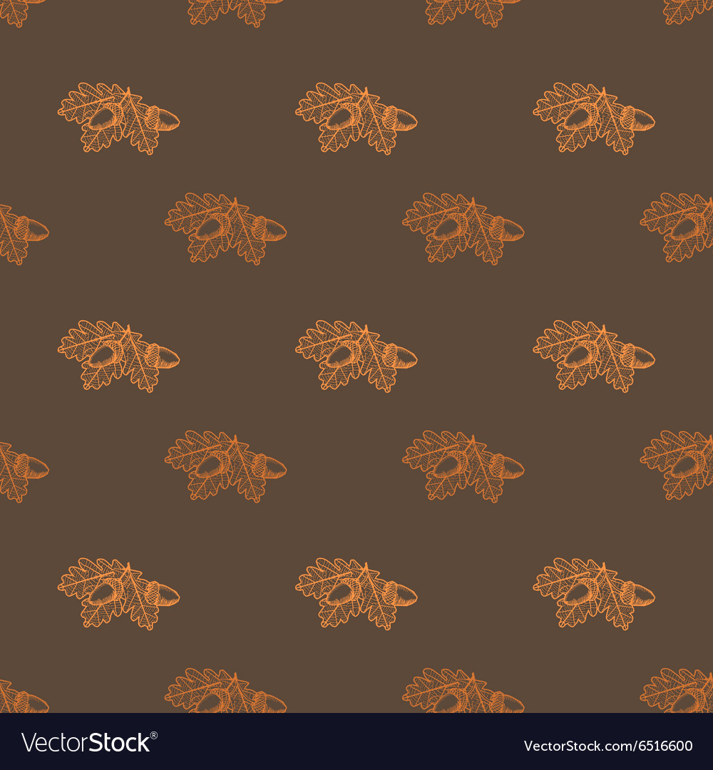 Leaf skeleton with acorn pattern
