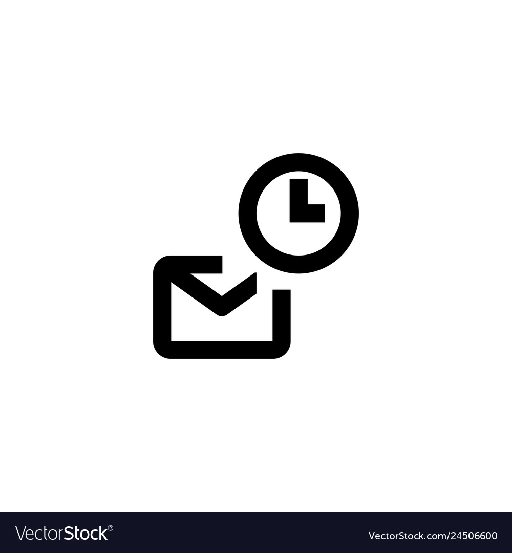 Message and watch icon send mail sign vector image Message and watch icon send mail sign