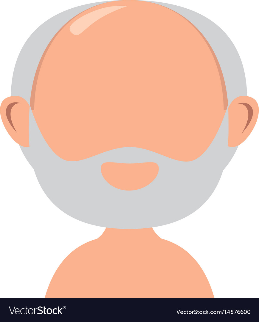 Old man shirtless avatar character Royalty Free Vector Image