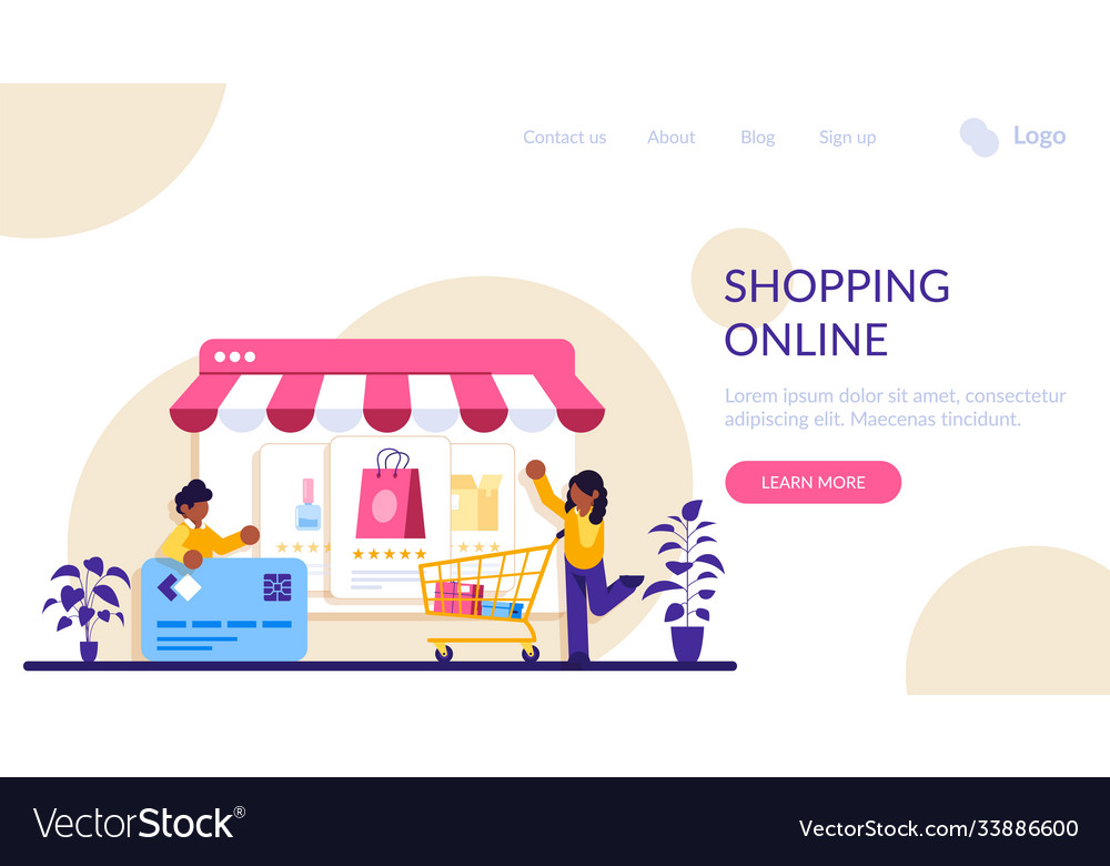 Online shopping e-commerce concept marketing Vector Image