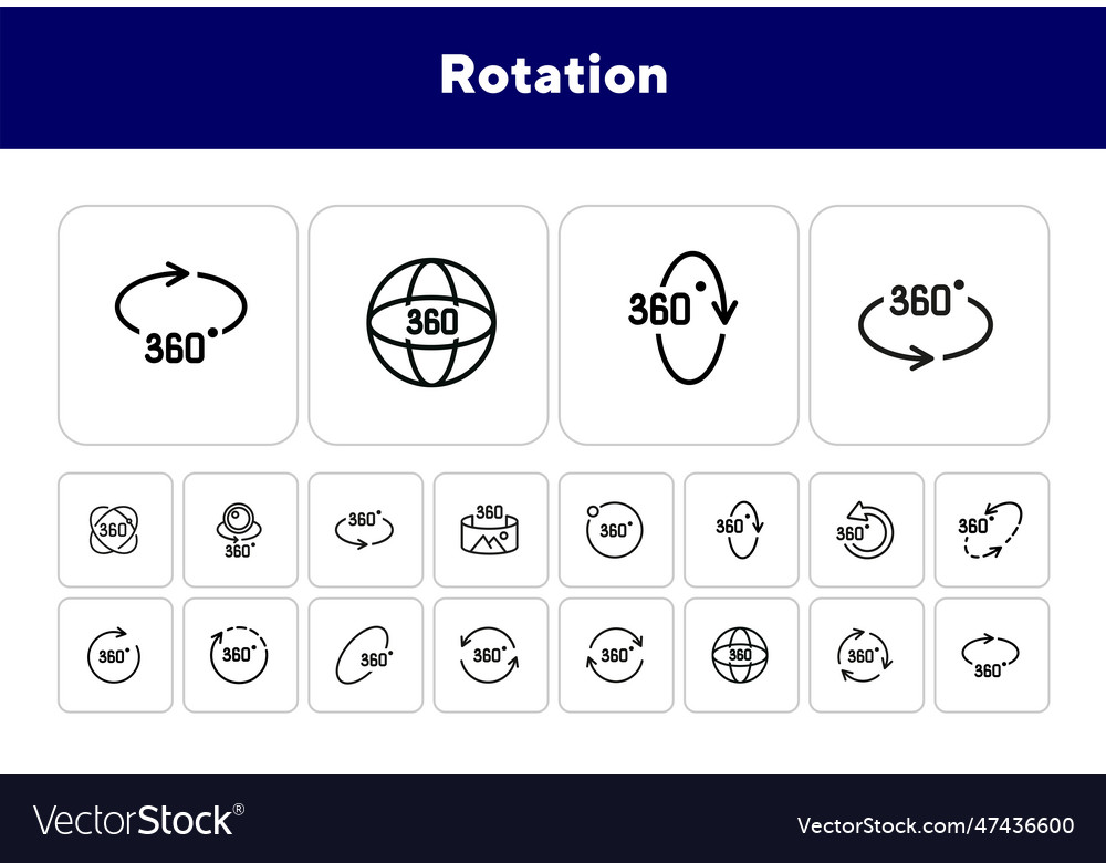Rotation line icon set