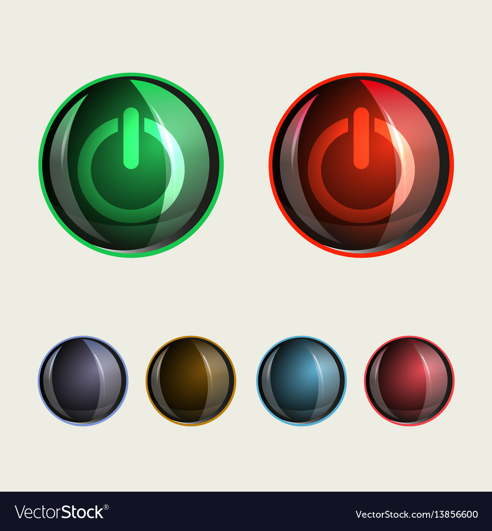 Round Buttons Glass Set Royalty Free Vector Image