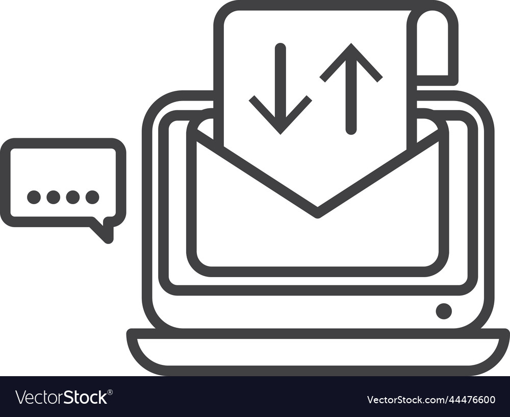 Sending documents by laptop in minimal style