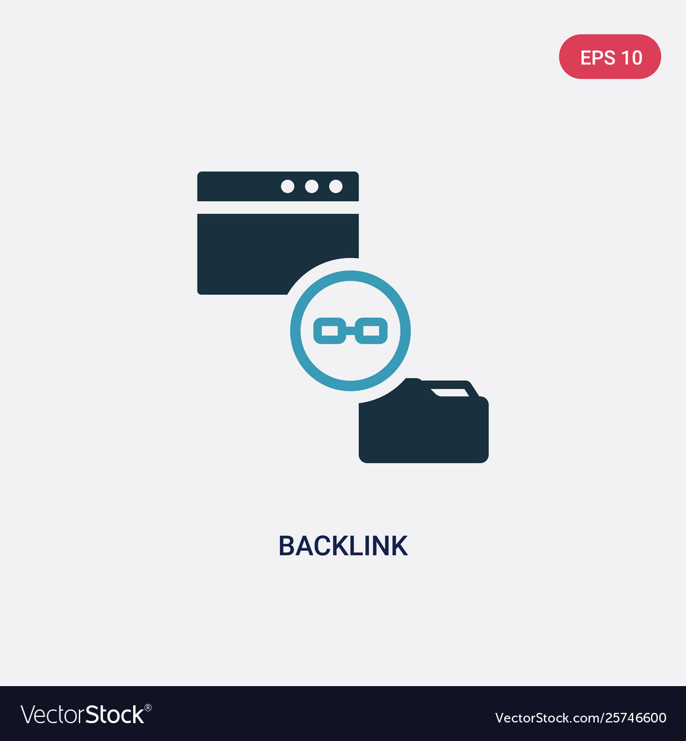 Two color backlink icon from networking concept
