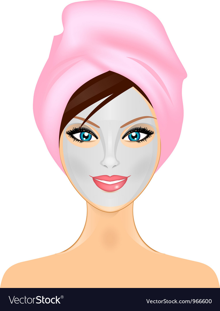 Download Woman with facial mask Royalty Free Vector Image