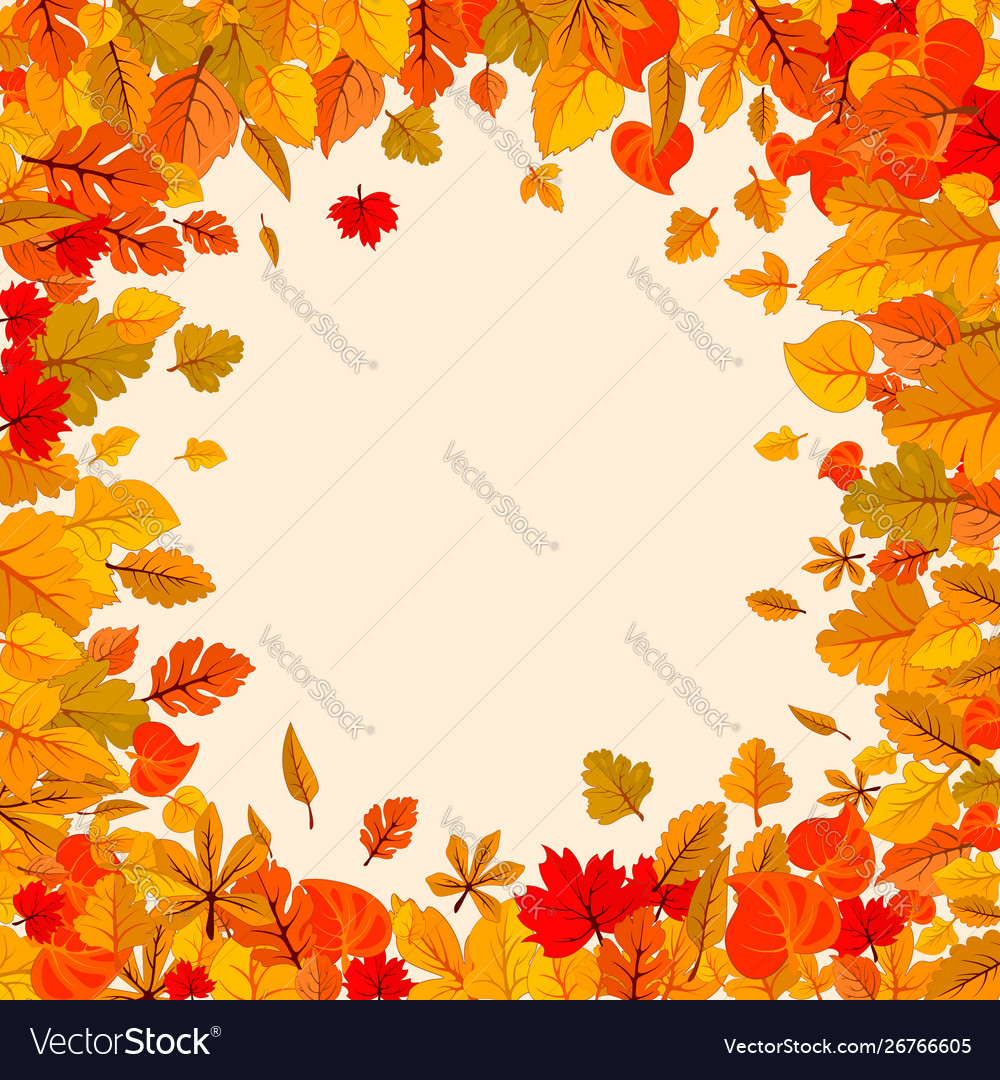 Autumn leaves fall isolated background golden Vector Image