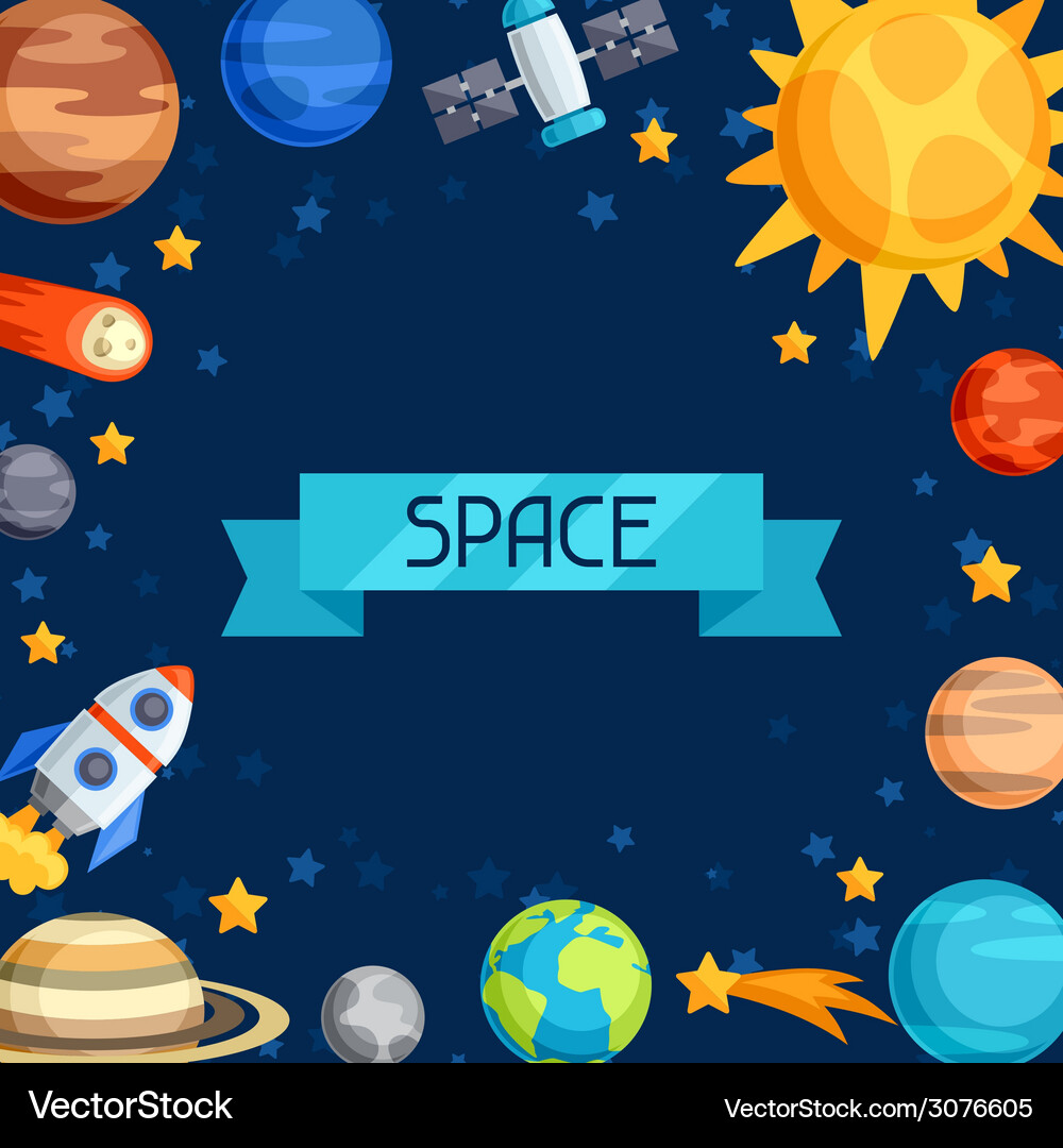 Background solar system planets and celestial Vector Image