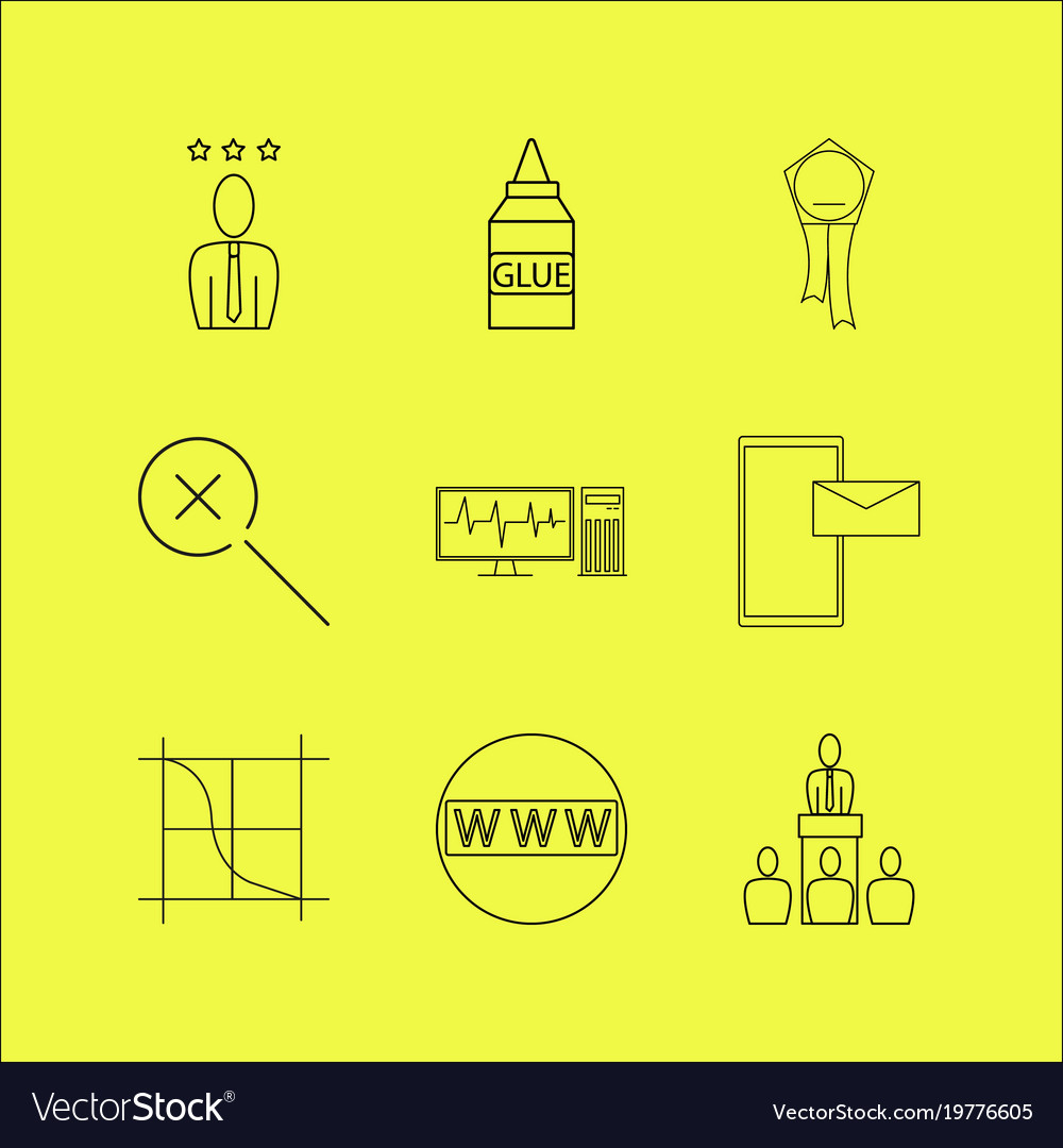 Business linear icon set simple outline icons