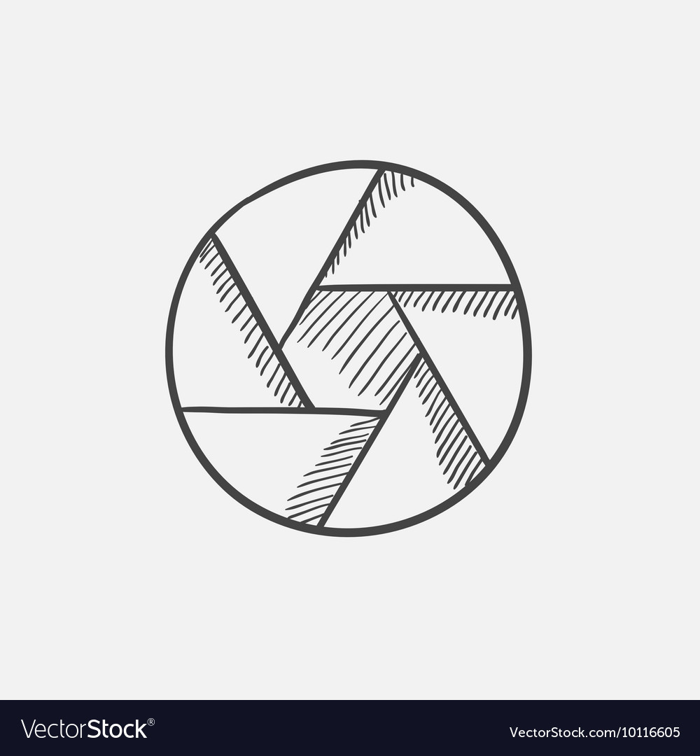 Camera shutter sketch icon