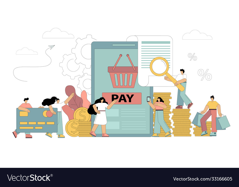 Concepts online payment methods vector image Concepts online payment methods