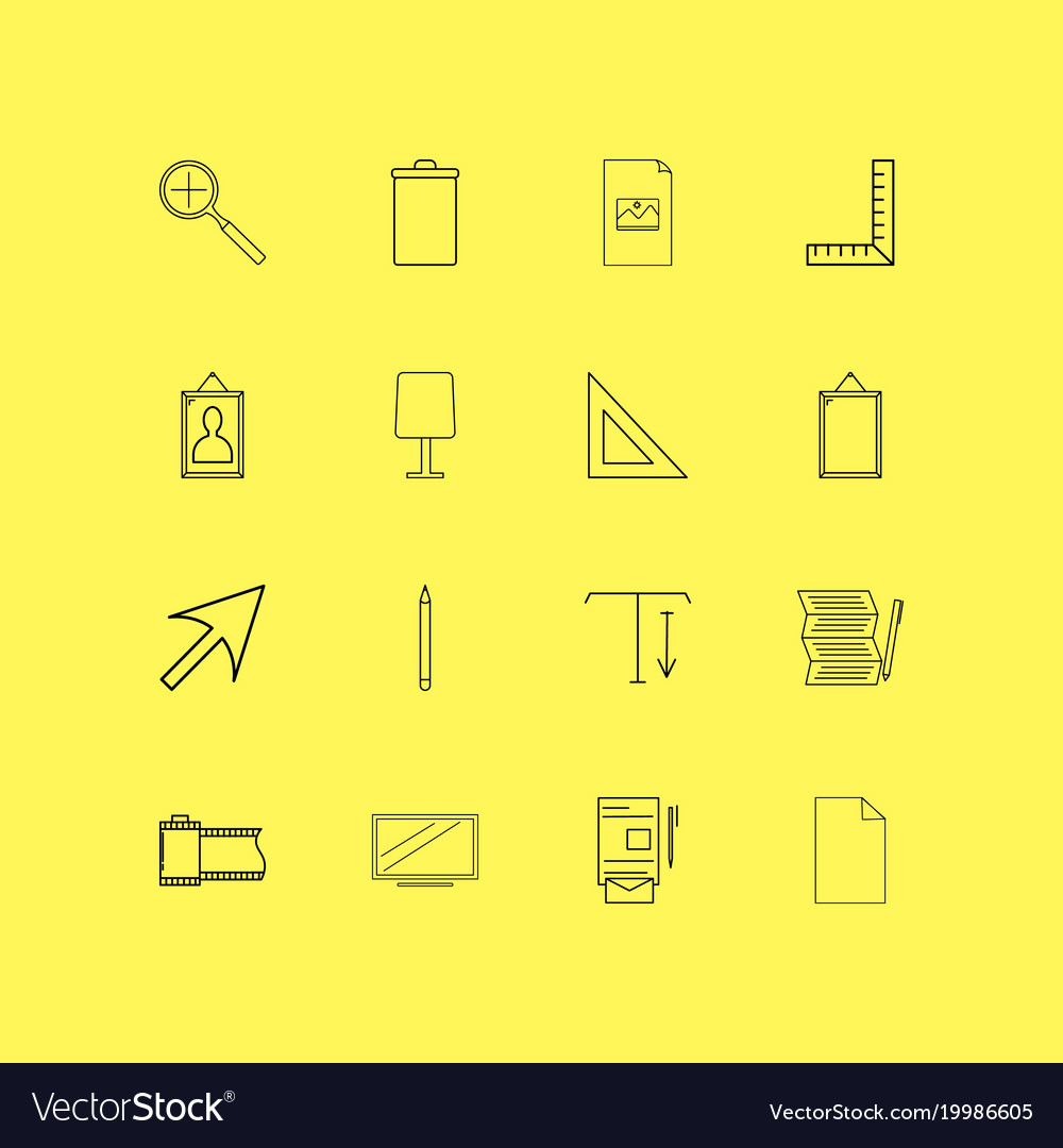Design elements linear icon set simple outline