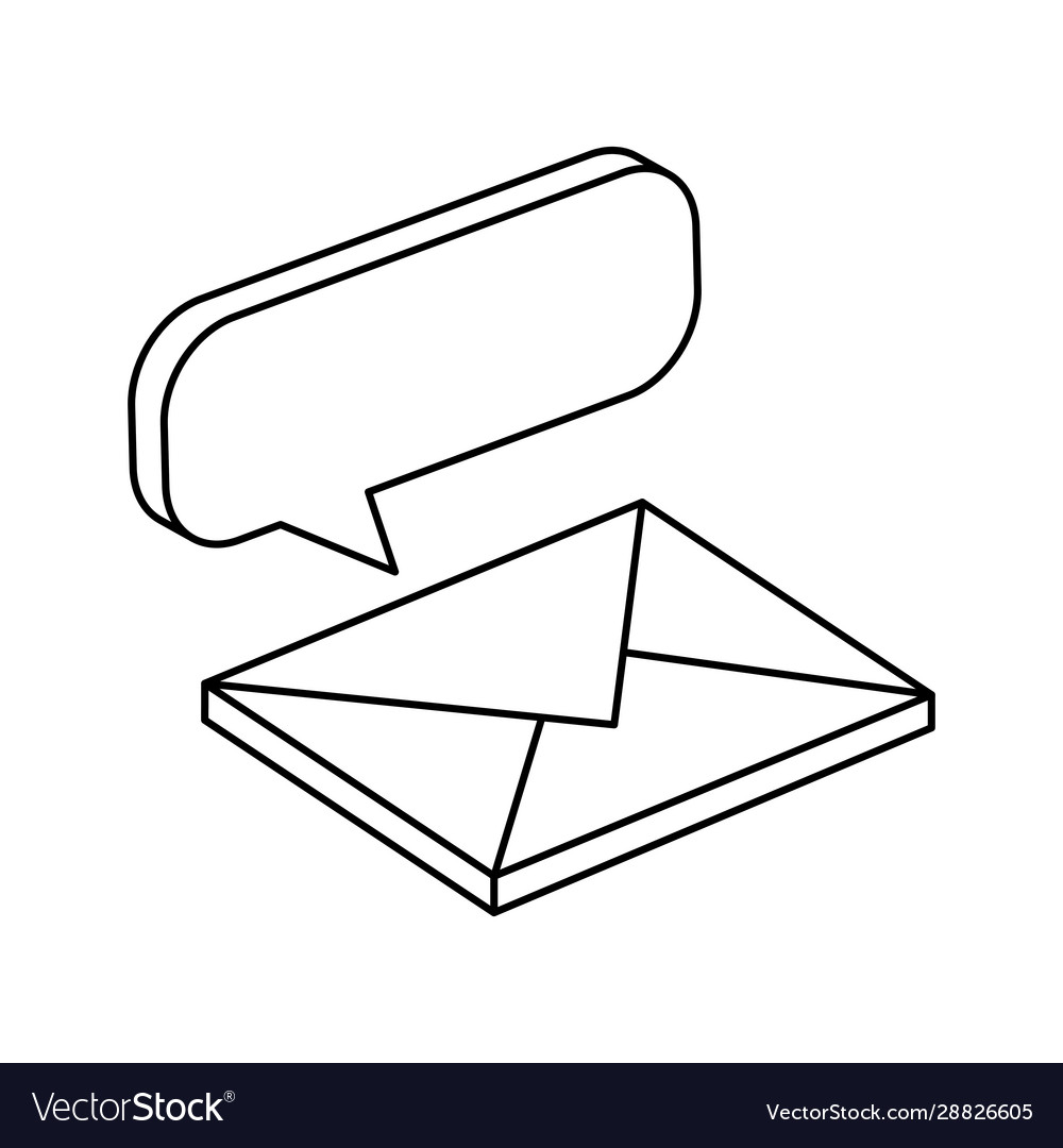 Envelope mail with speech bubble isolated icon