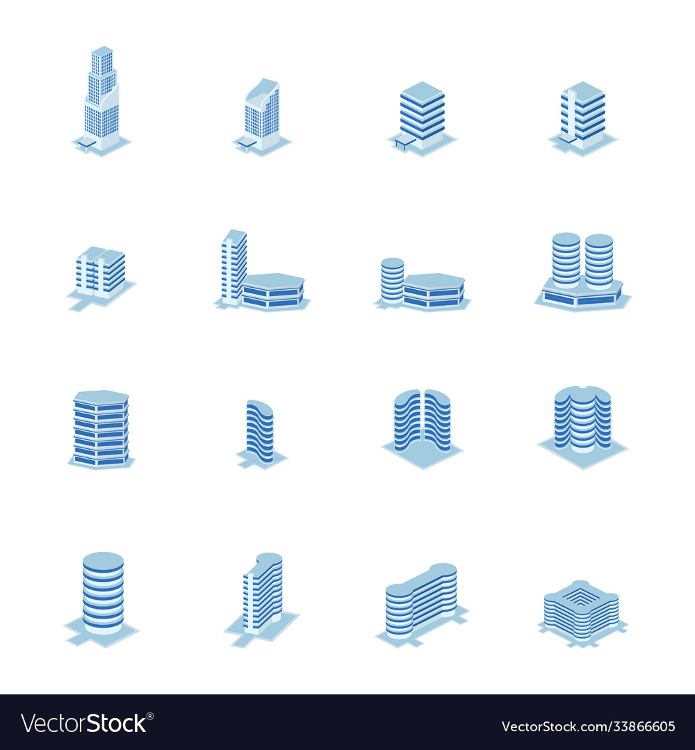 Future building circular and hexagon tower set