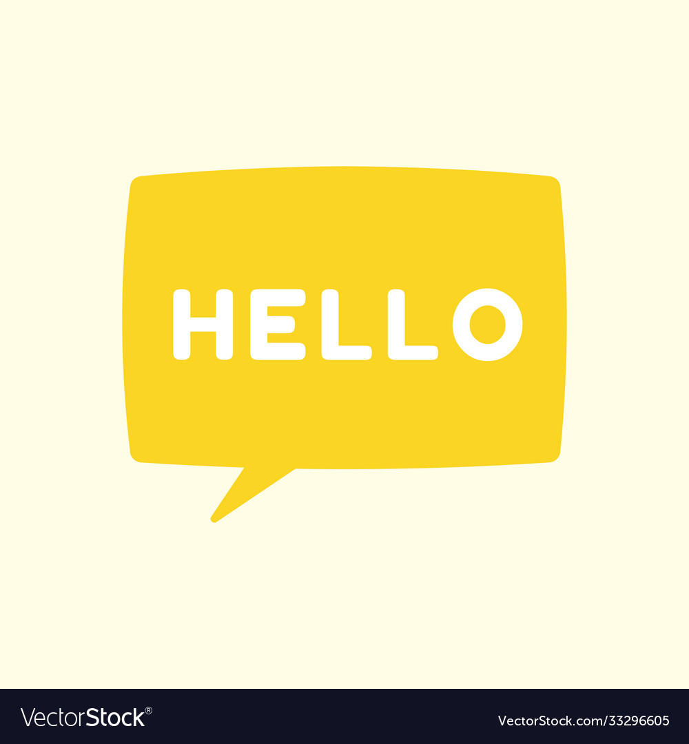 Hello bubble speech message
