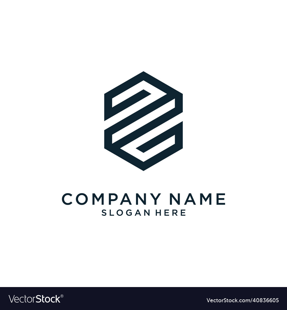 Initial letter z hexagon shape logo design concept