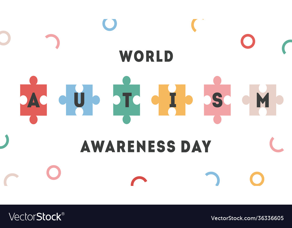 International autism awareness day banner Vector Image