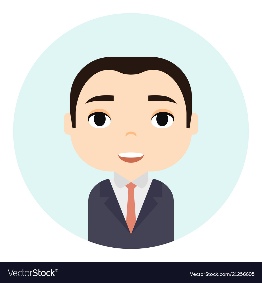 Man avatar with smiling faces male cartoon Vector Image