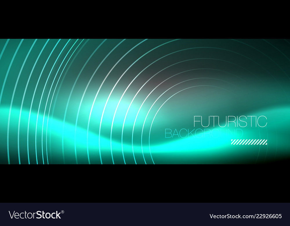 Neon circles abstract background shiny lines Vector Image Neon circles abstract background shiny lines