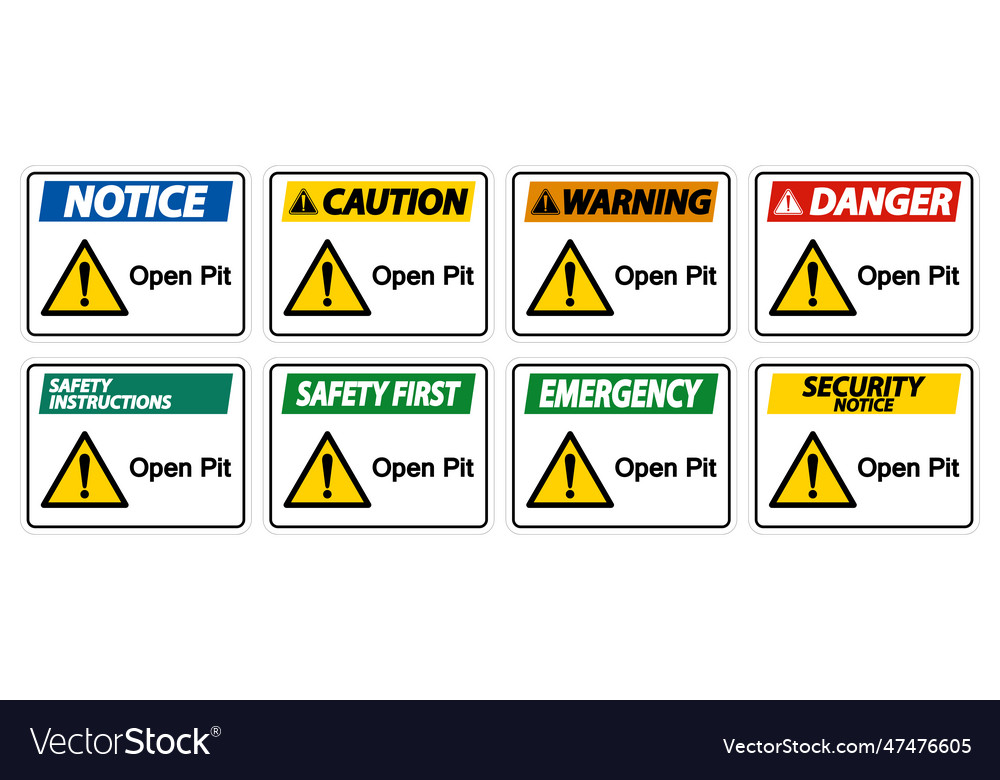 Open pit sign isolate on white background eps10 Vector Image