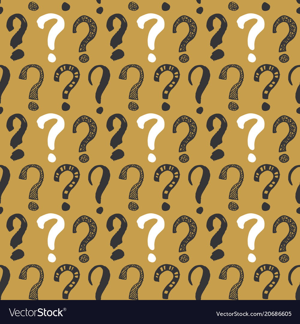 Questions marks seamless pattern hand drawn