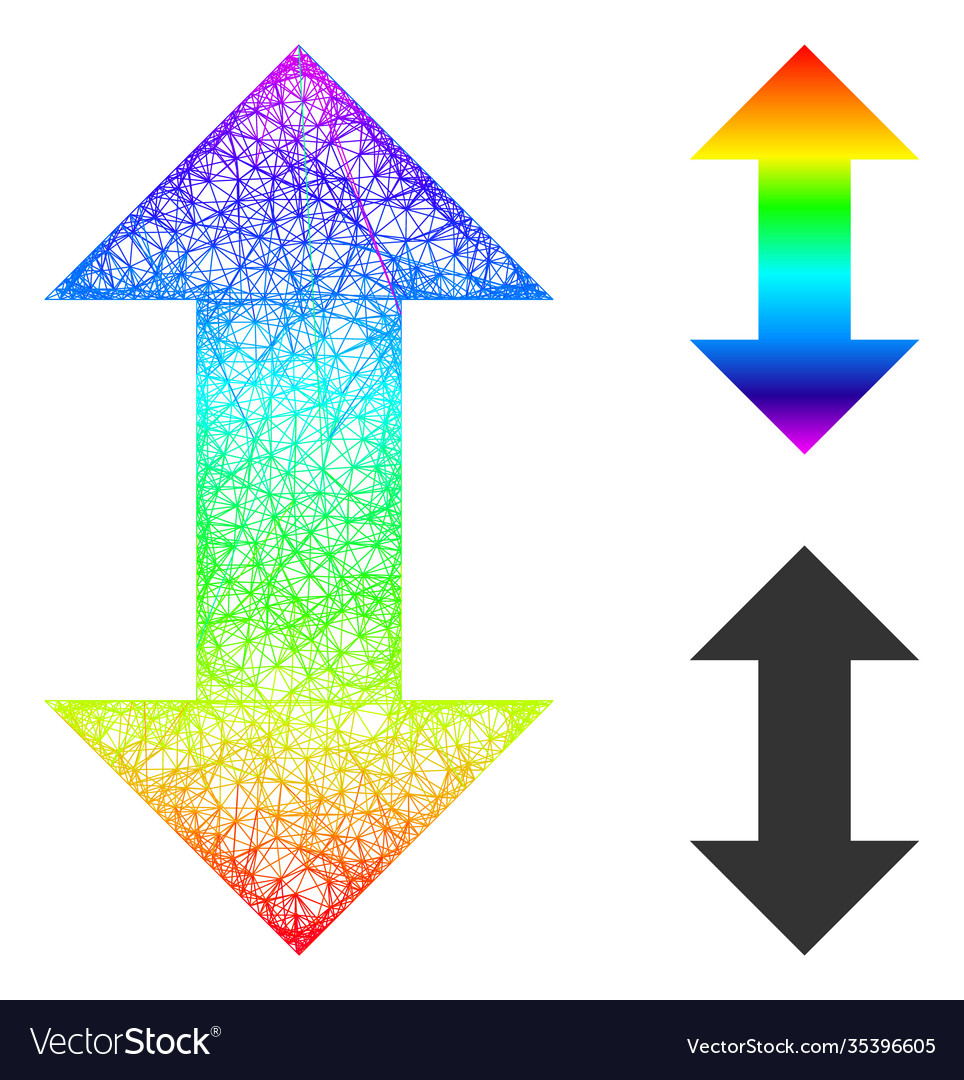 Rainbow net gradient vertical exchange arrows icon vector image Rainbow net gradient vertical exchange arrows icon