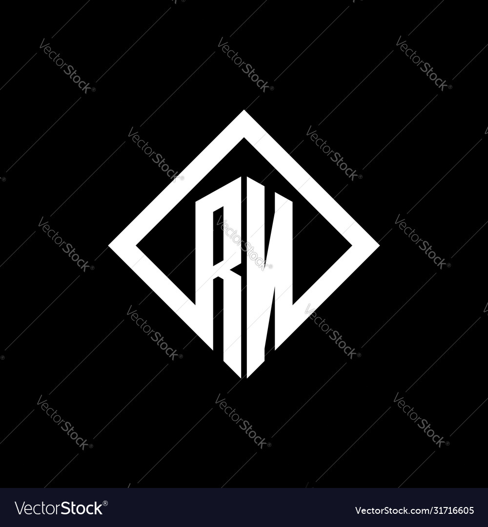 Rn logo monogram with square rotate style design