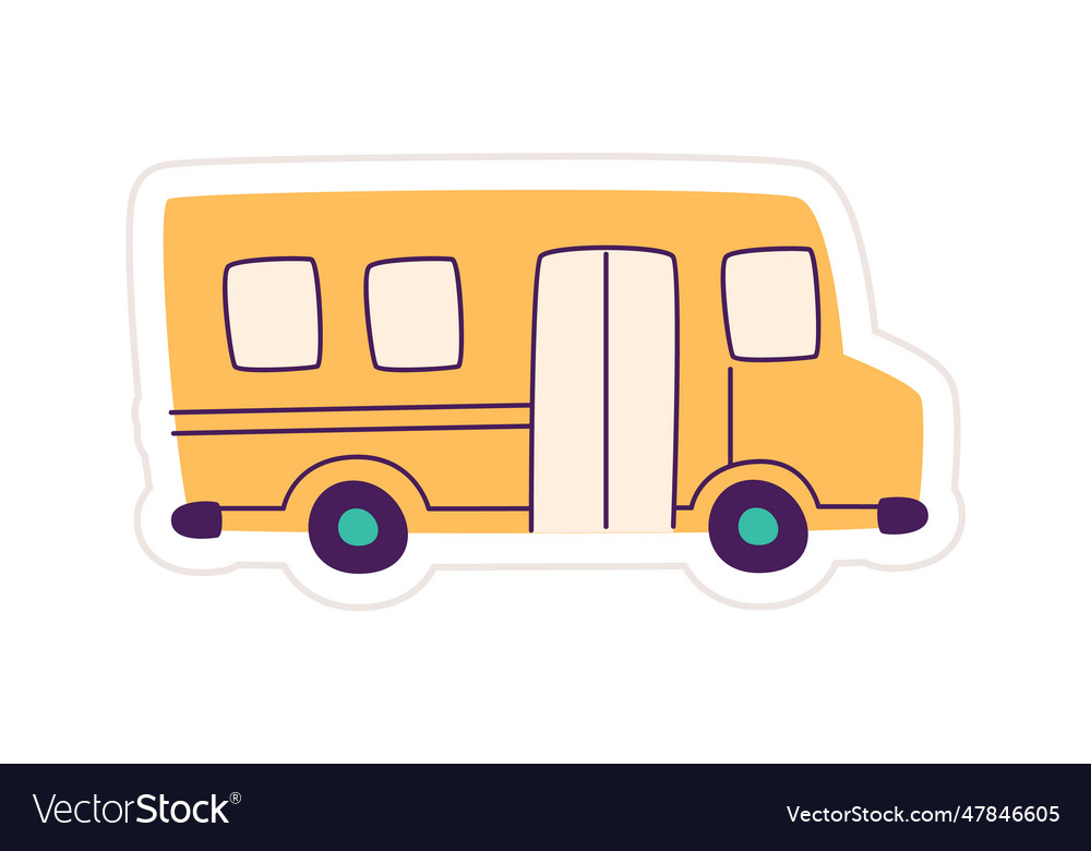 School Bus Sticker Royalty Free Vector Image Vectorstock