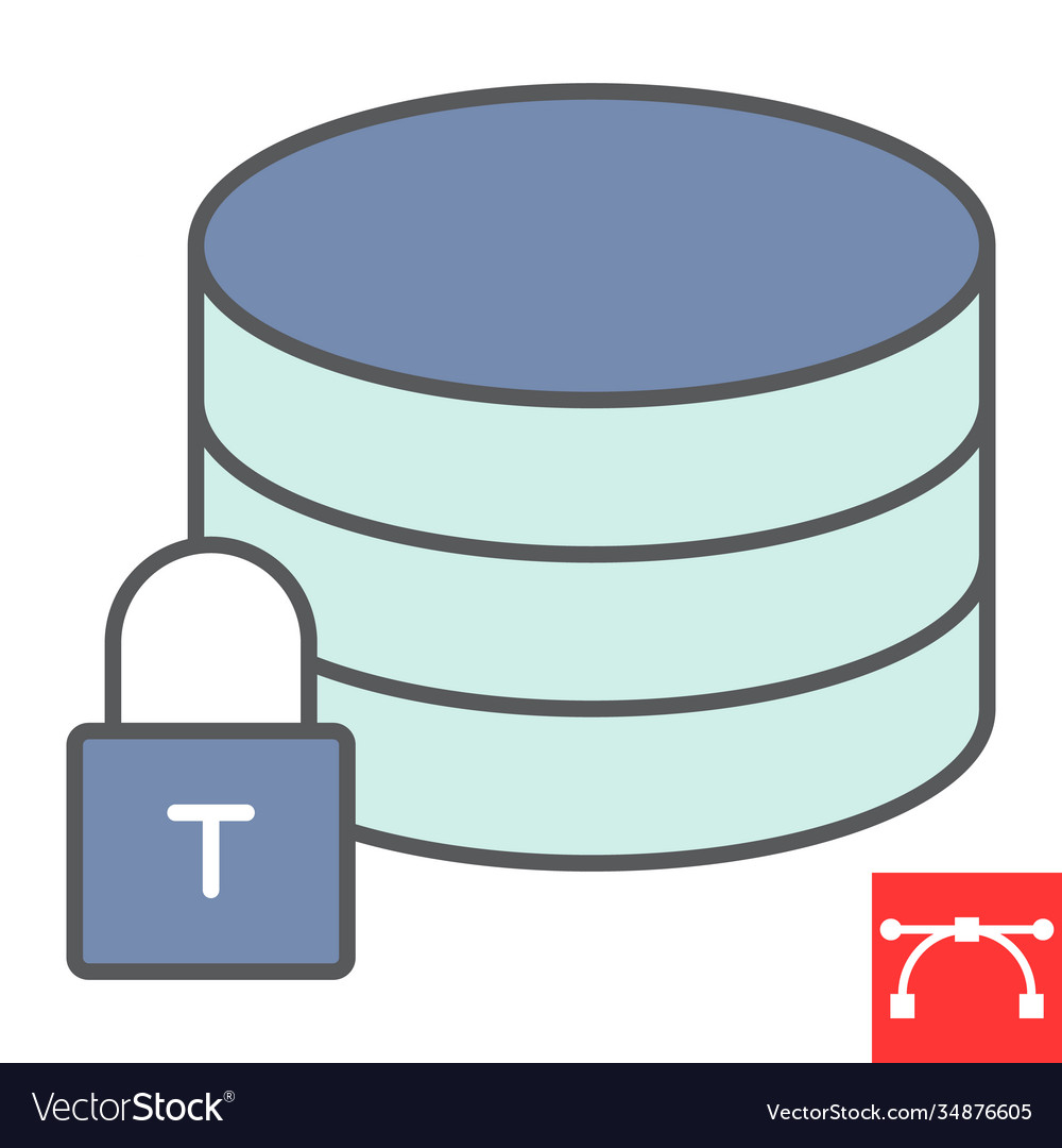Secure data color line icon security vector image Secure data color line icon security