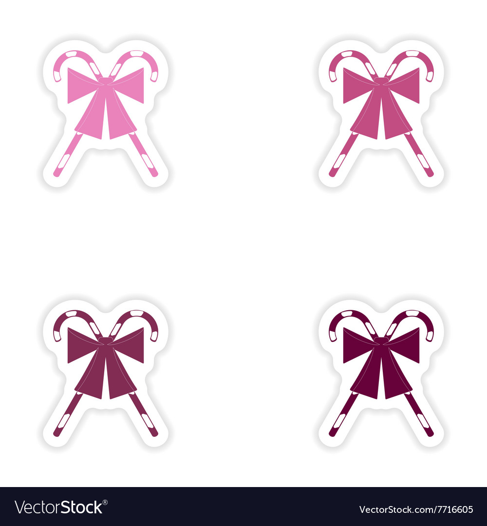 Set of paper stickers on white background candy