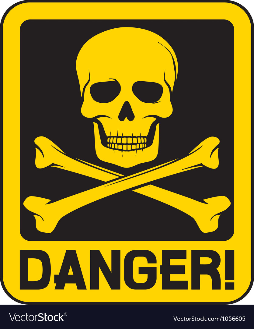 Danger Sign Skull Vector