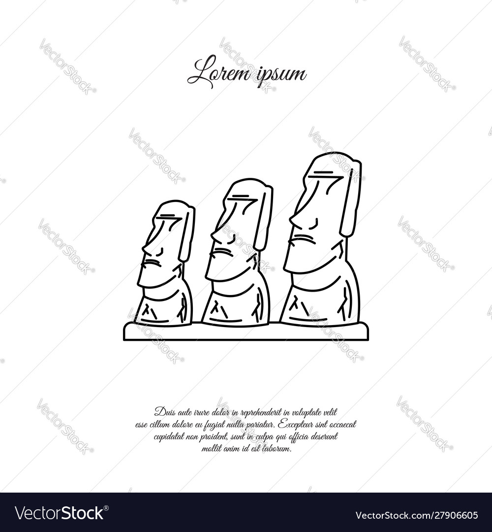 Free Vector  Moai on easter island isolated vector cartoon stone sculpture