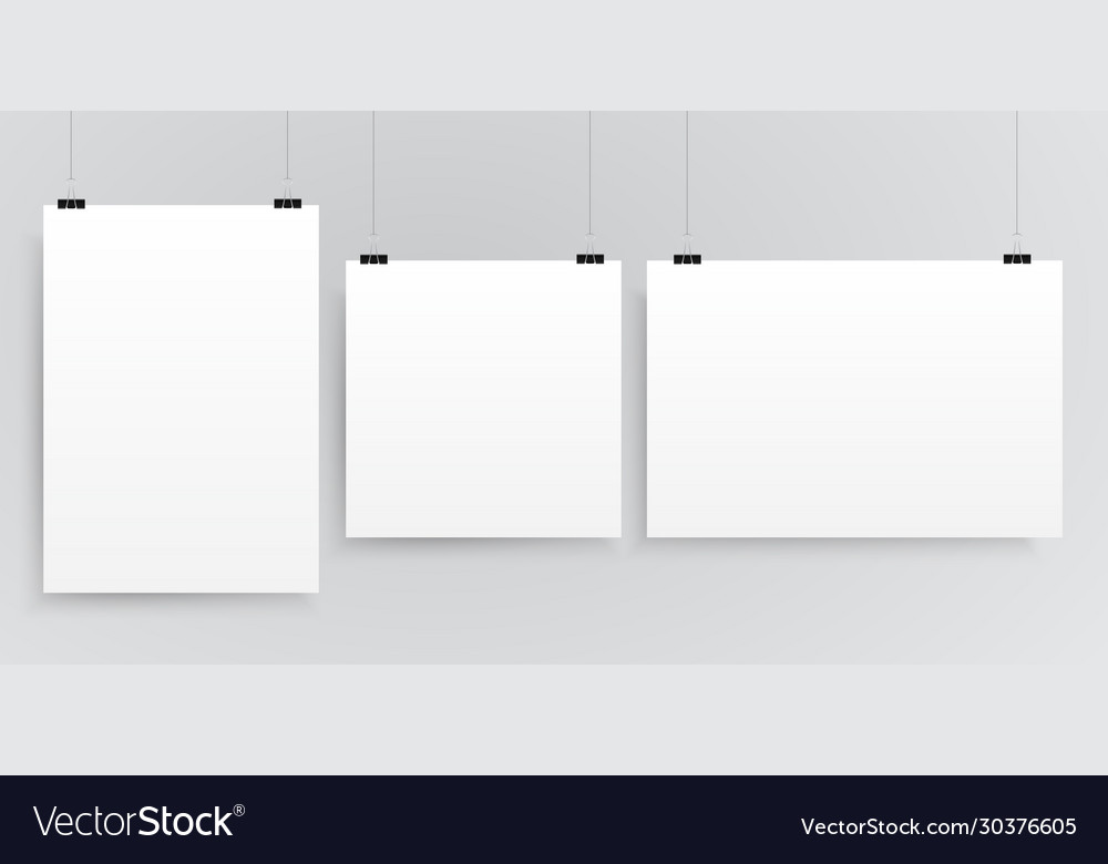 Three rectangle square format paper sheets Vector Image Three rectangle square format paper sheets
