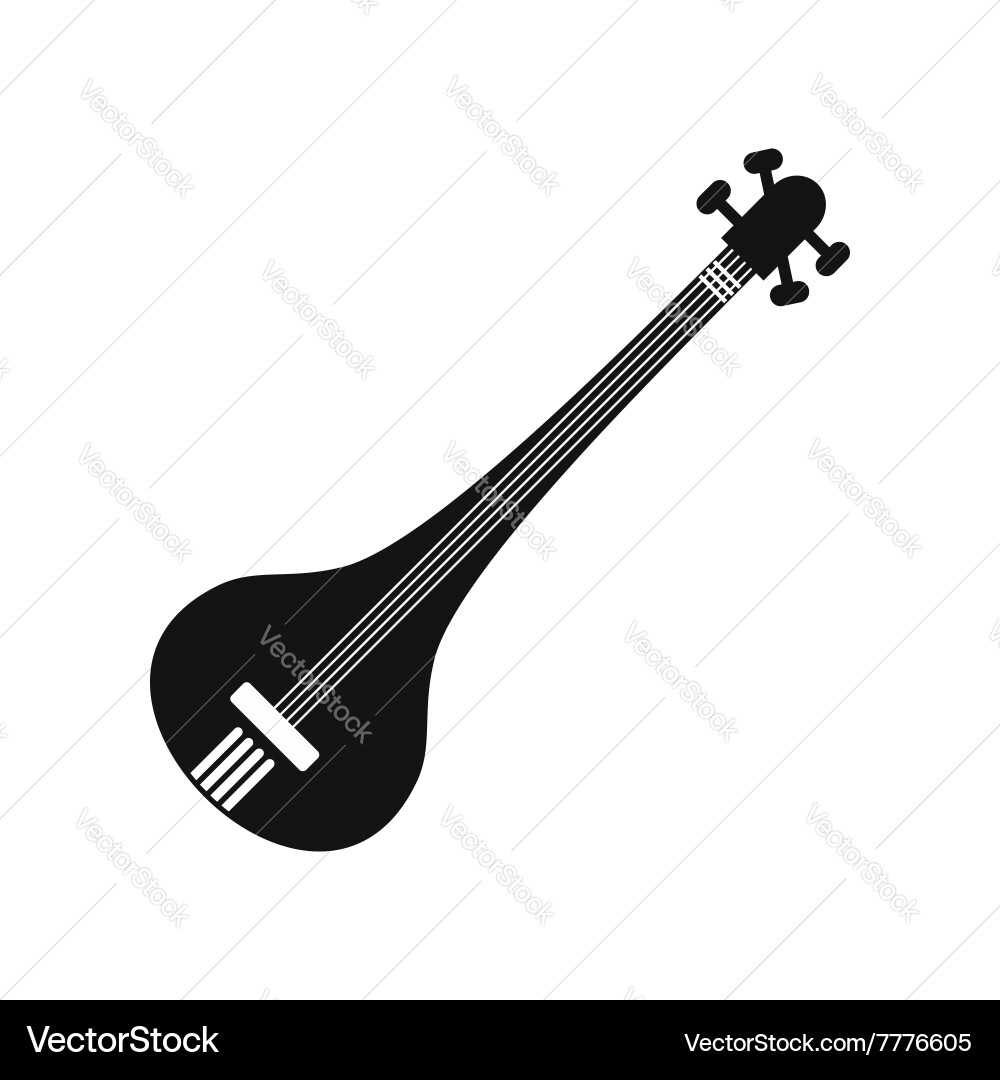 Traditional Indian sarod icon simple style Vector Image