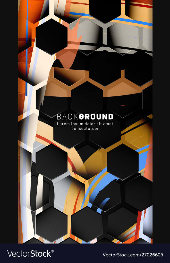 Vertical hexagon background gradient color light vector image Vertical hexagon background gradient color light