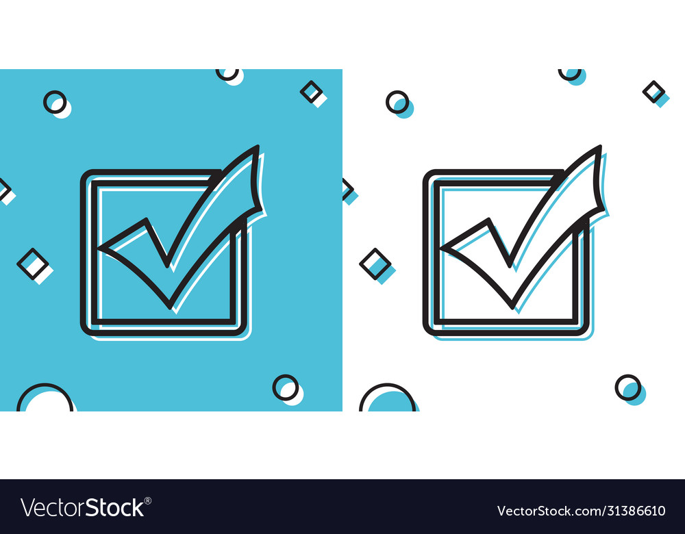 Black check mark in a box line icon isolated vector image Black check mark in a box line icon isolated