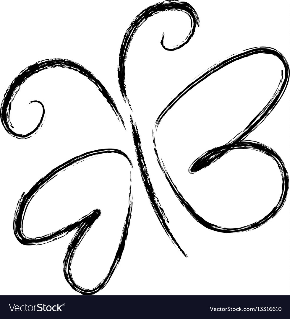 Blurred silhouette sketch butterfly insect Vector Image