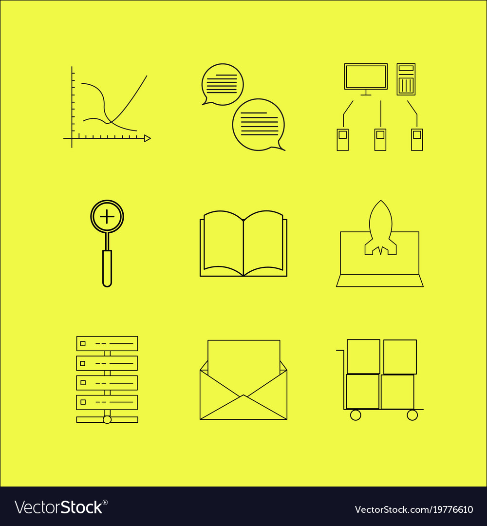 Business linear icon set simple outline icons