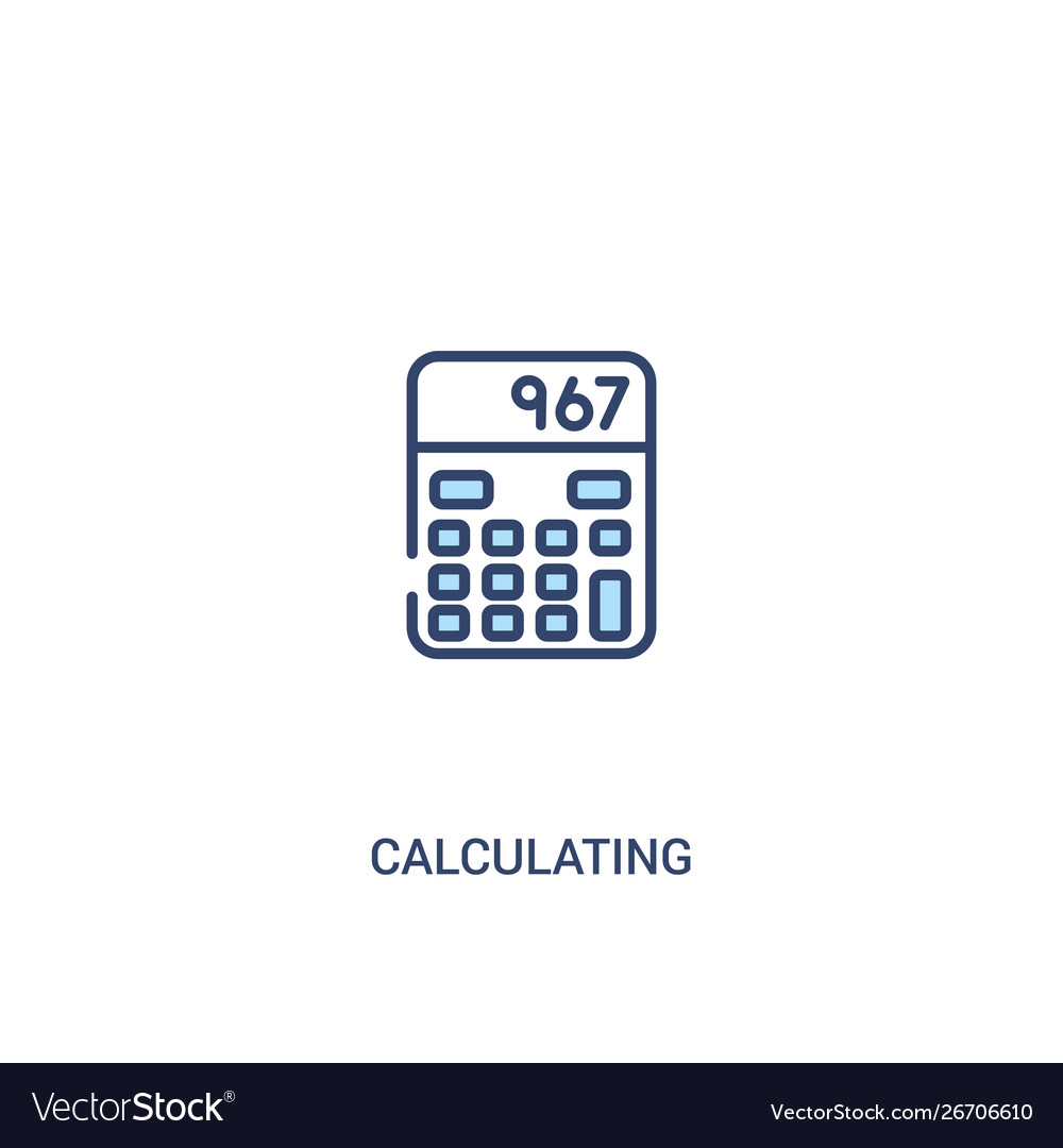Calculating concept 2 colored icon simple line vector image Calculating concept 2 colored icon simple line