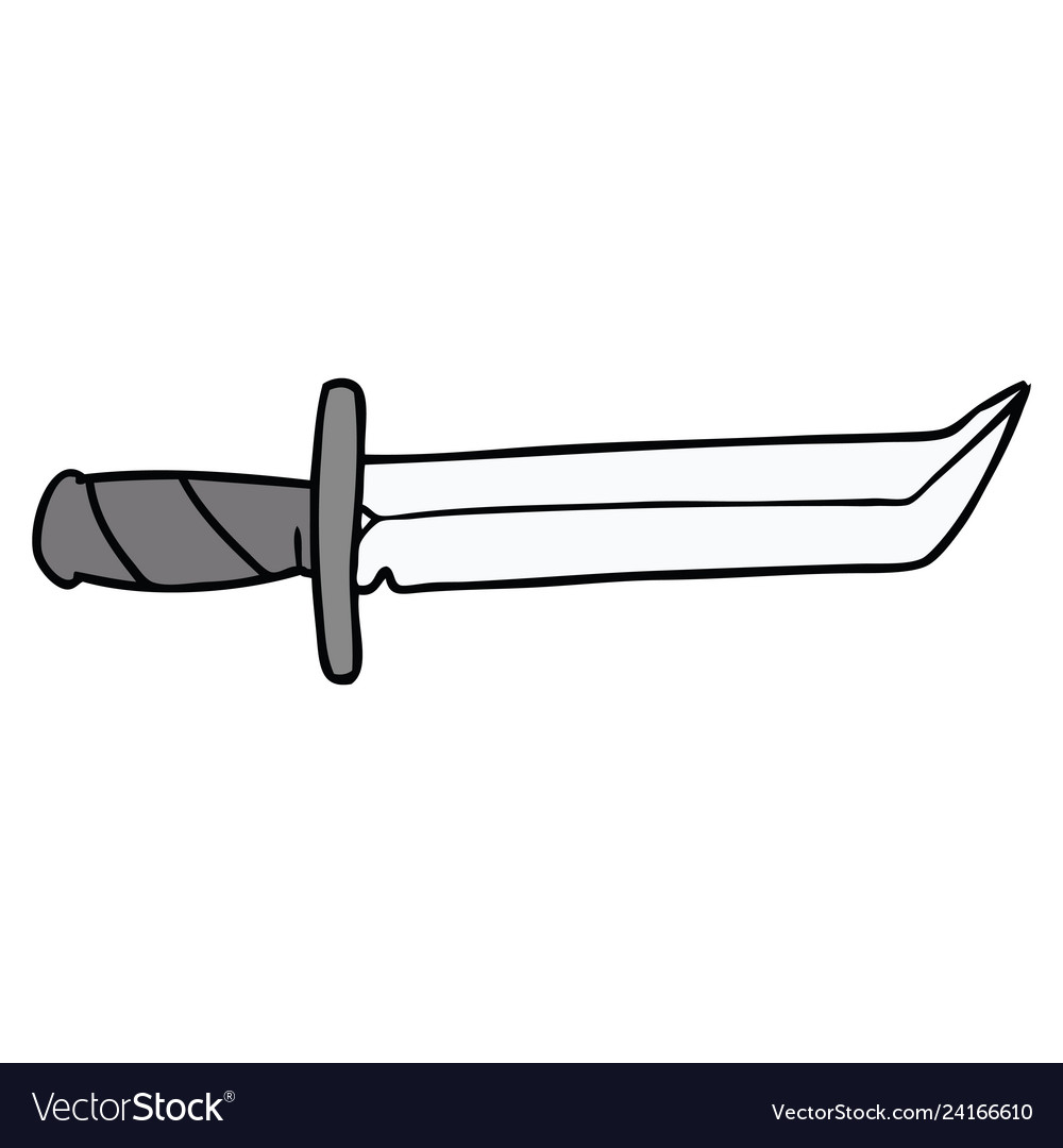 Cartoon doodle of a short dagger Royalty Free Vector Image