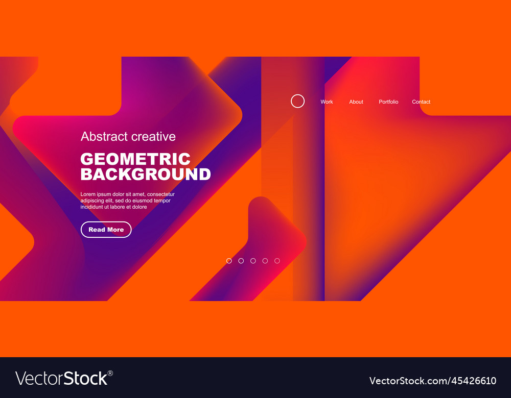 Fluid gradient triangles landing page background vector image Fluid gradient triangles landing page background