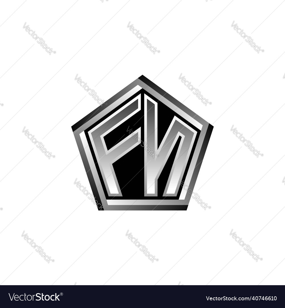 Fn logo monogram silver geometric modern design