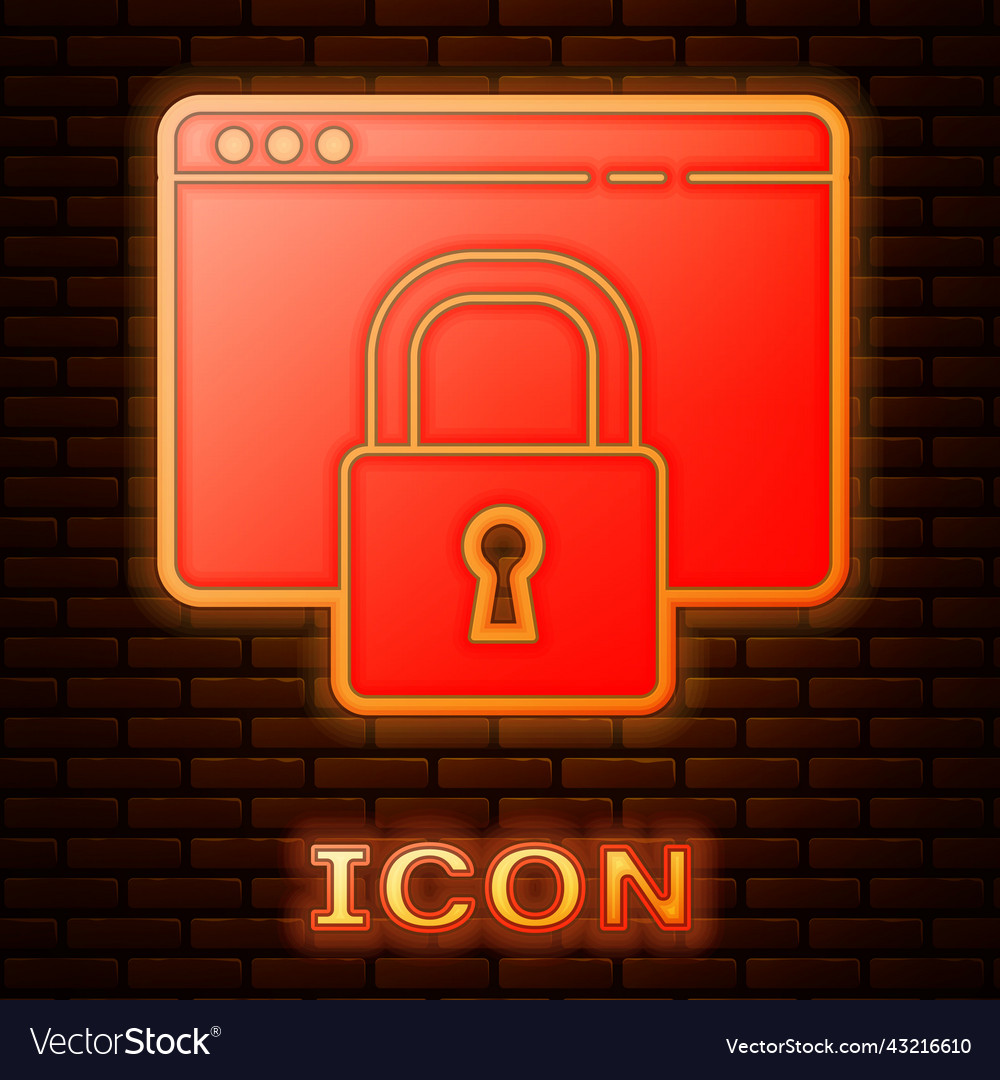 Glowing neon secure your site with https ssl icon Vector Image Glowing neon secure your site with https ssl icon