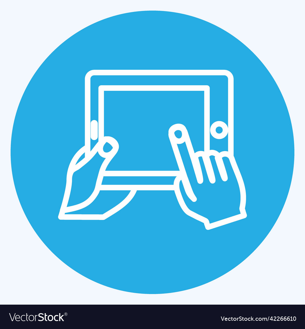 Icon using tablet suitable for hand actions Vector Image Icon using tablet suitable for hand actions