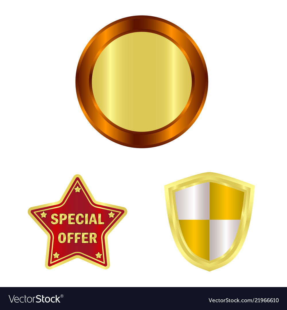 Isolated object of emblem and badge symbol set Vector Image Isolated object of emblem and badge symbol set