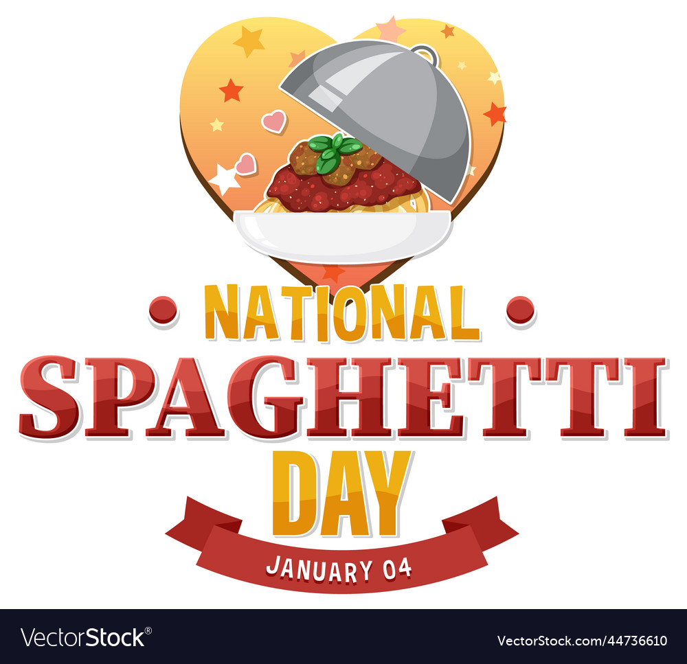 National spaghetti day banner design Royalty Free Vector