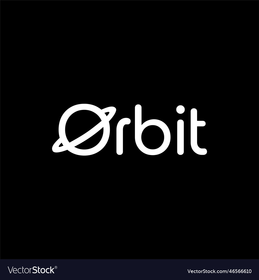 Orbit lettering logo design Royalty Free Vector Image