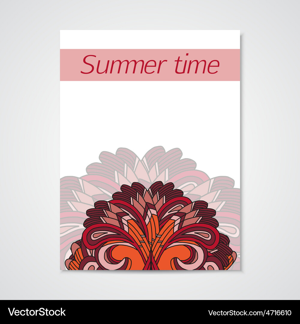 Poster whit hand drawn floral pattern Royalty Free Vector
