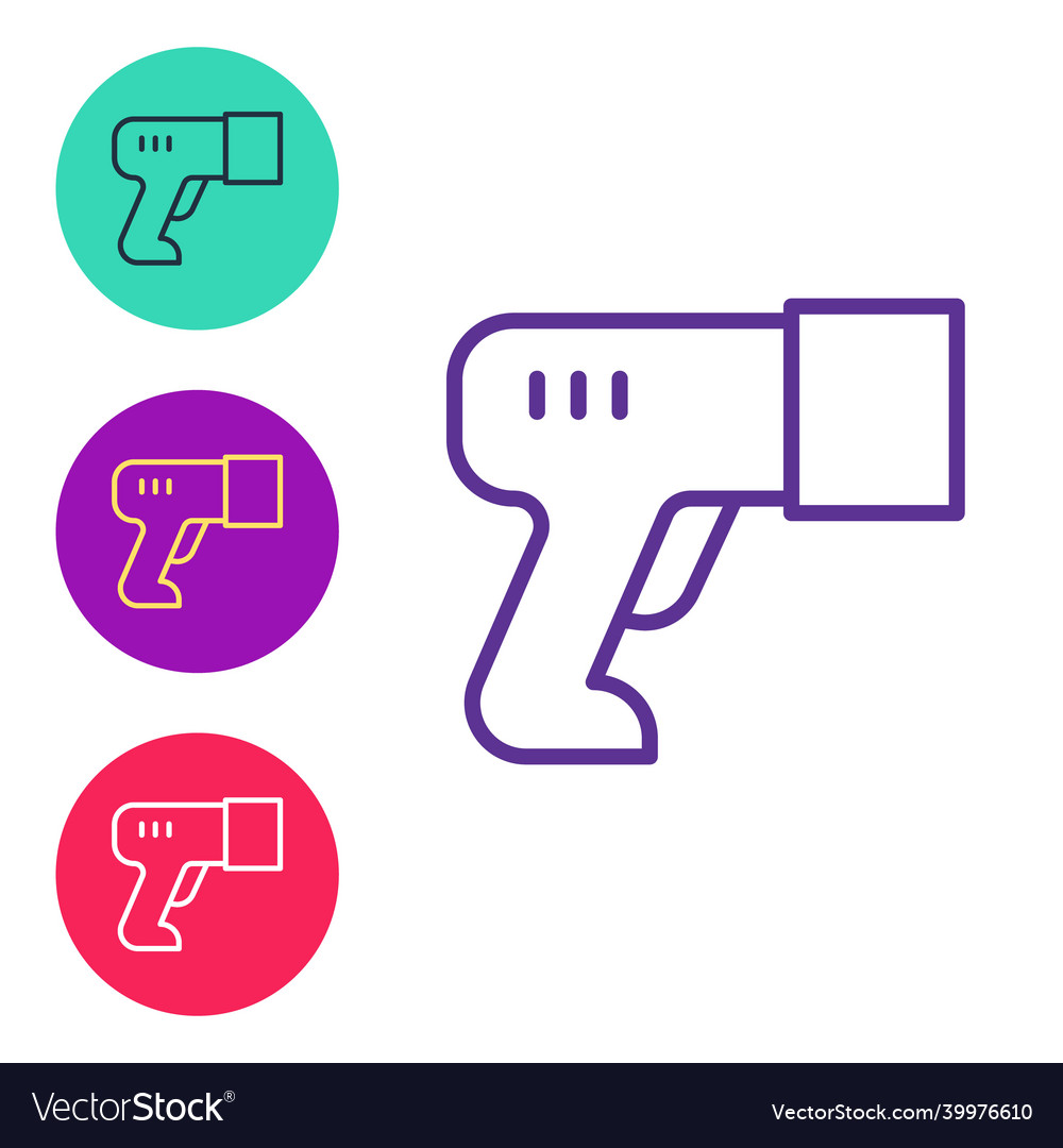 Set line scanner scanning bar code icon isolated vector image Set line scanner scanning bar code icon isolated