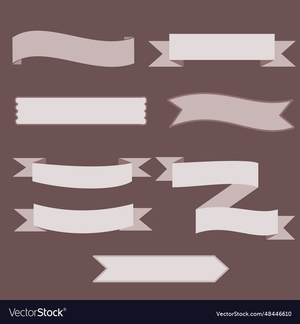 Simple style ribbon banners collection for tittle