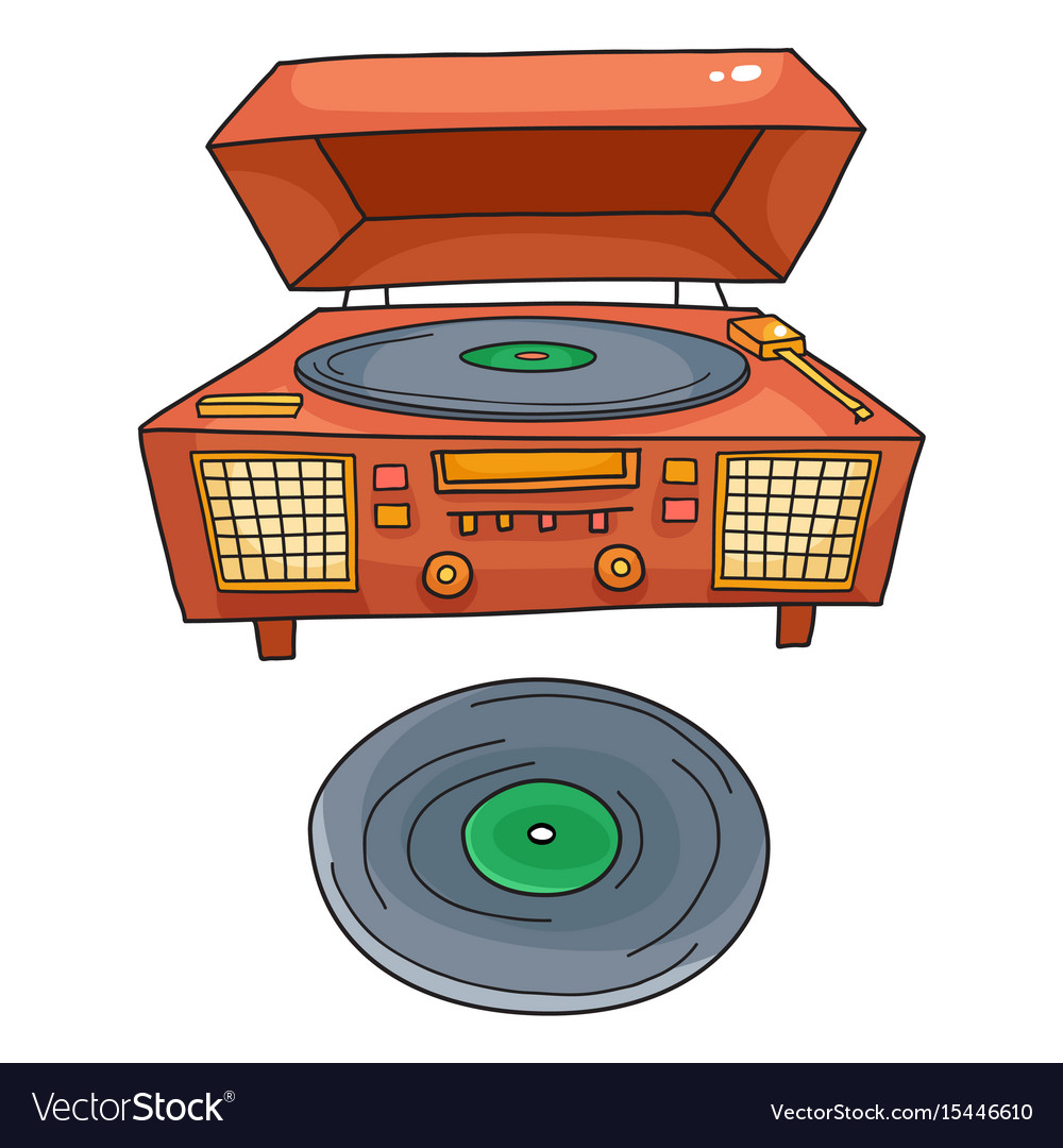 Sketched gramophone talking machine vintage